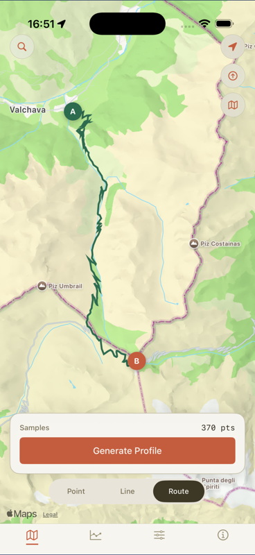Road profile — Altitude Explorer