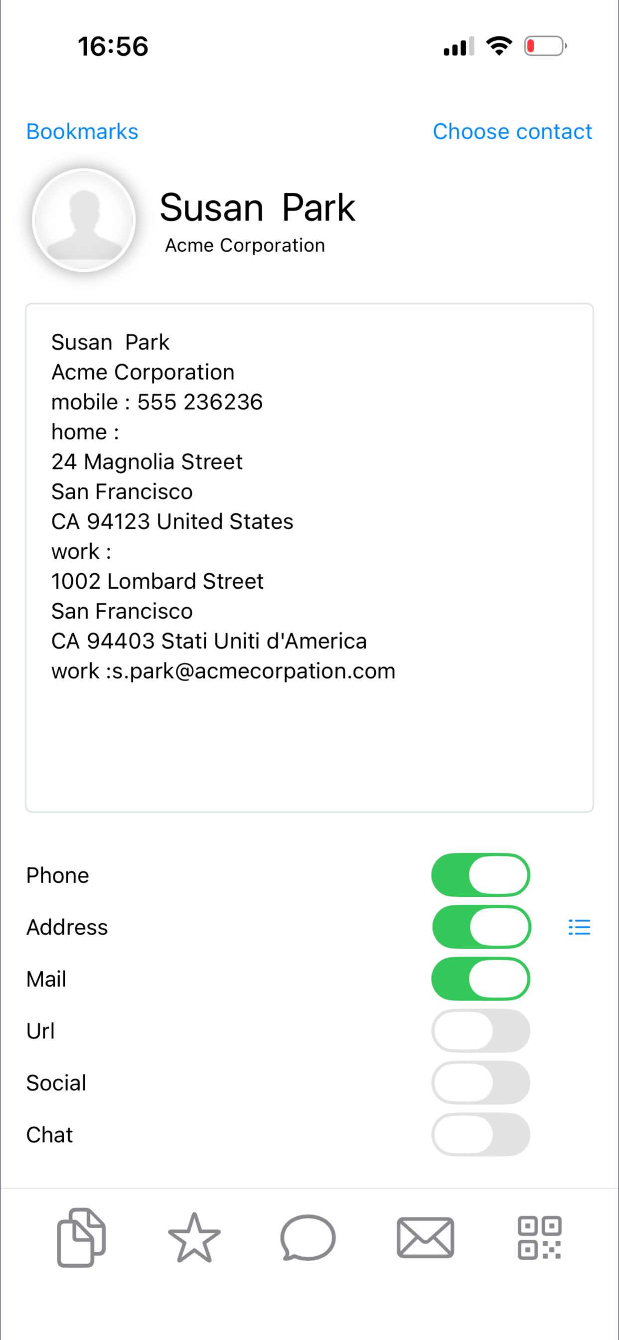 Contact picker — ForwardContact