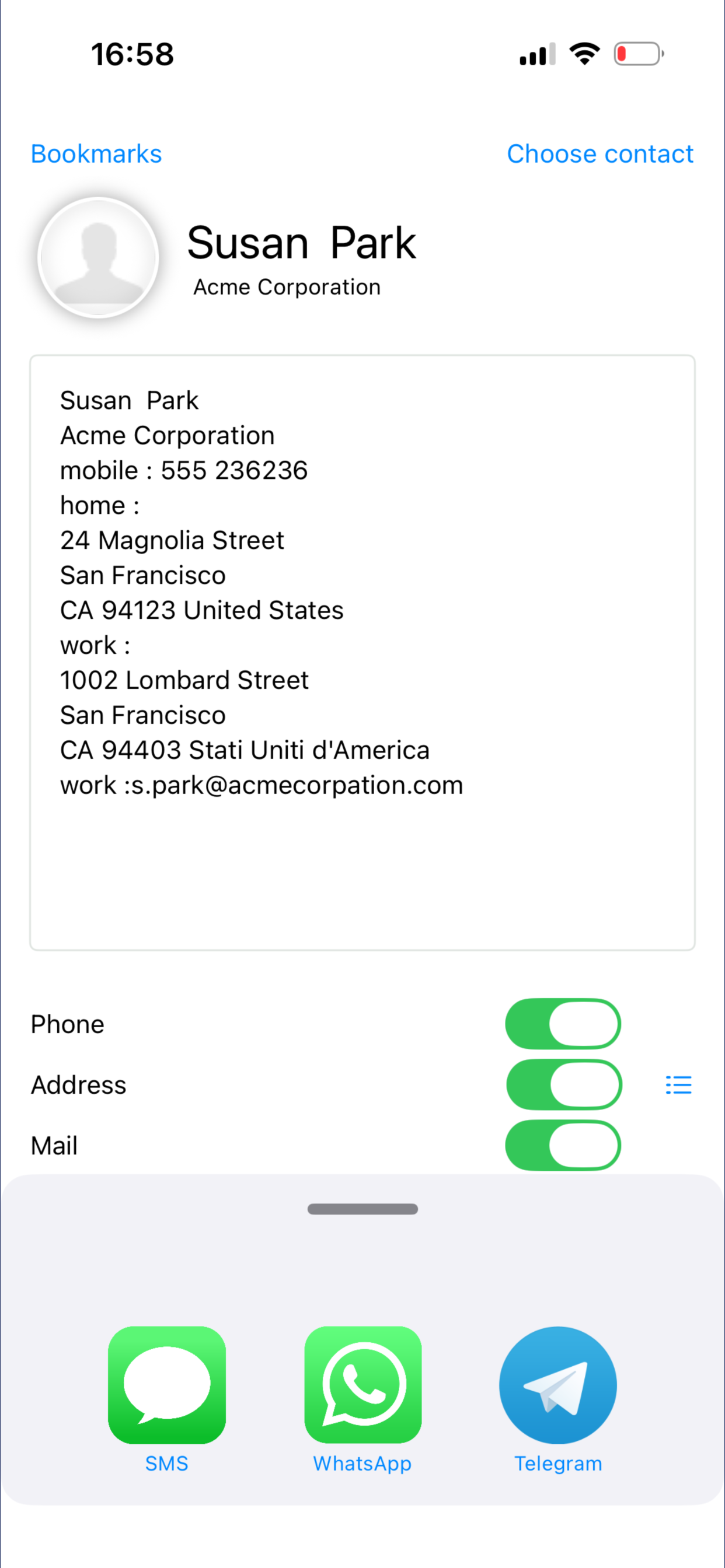 Share via — ForwardContact
