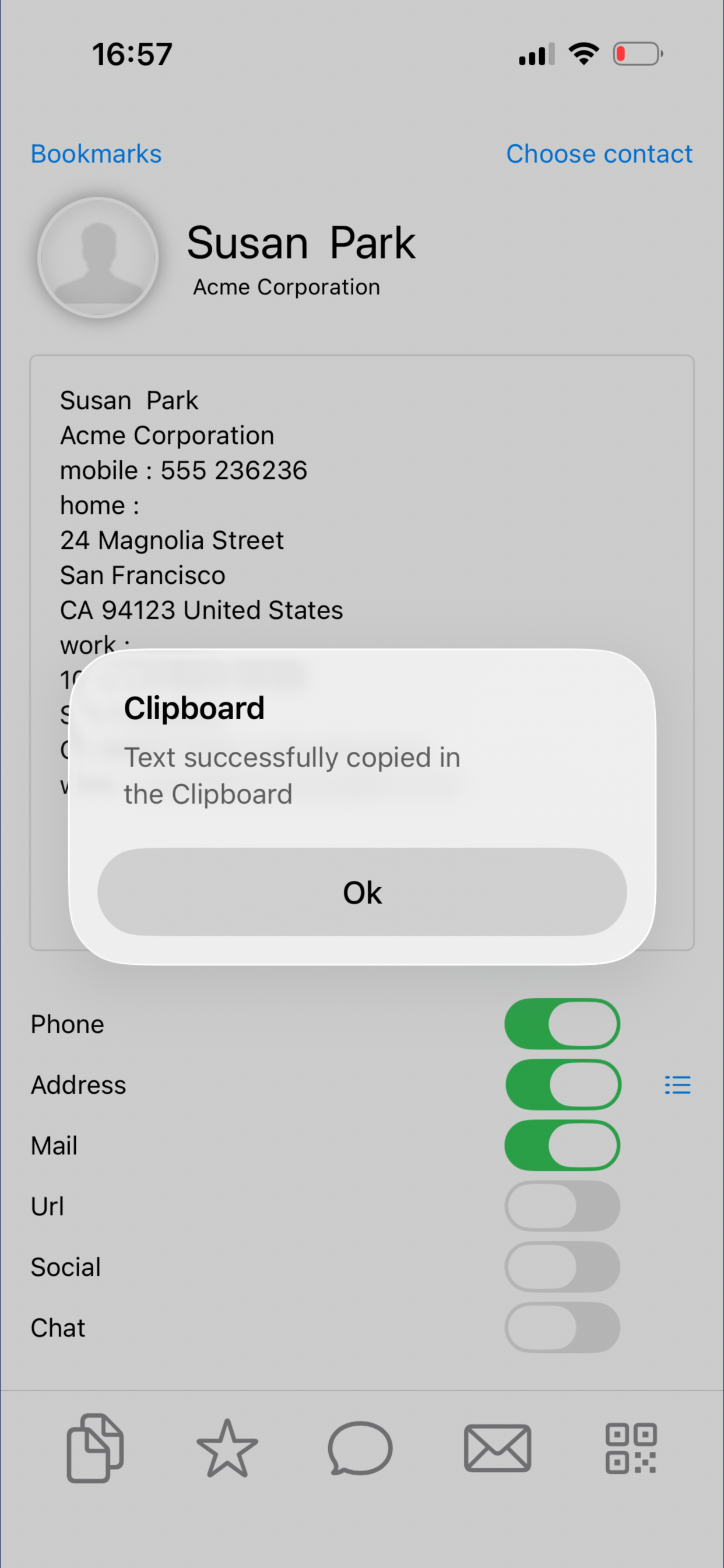 Widget — ForwardContact
